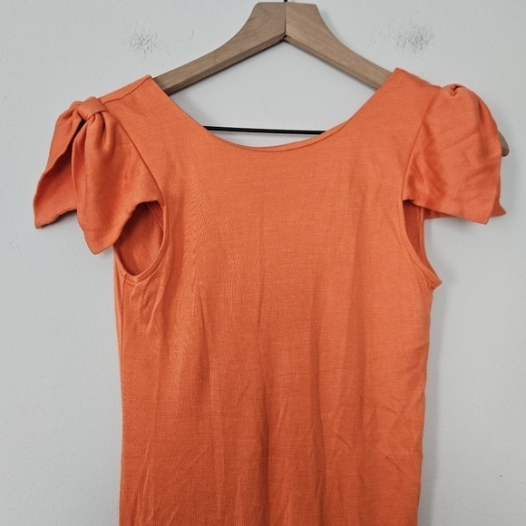 Ted Baker London orange low back bow shoulders mini dress size 0 - Picture 6 of 10